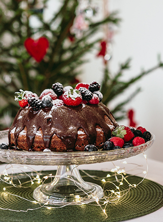 Chocolate Cake with red berries